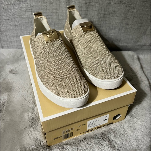 MICHAEL Michael Kors Shoes - Michael Kors Juno Knit Slip-on. Pale Gold. Size 7. NIB